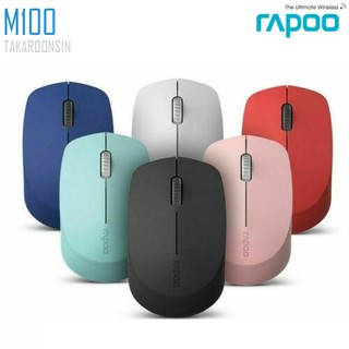 เมาส์ Rapoo MSM100 Silent Wireless mouse สีดำ,สีชมพู, สีเขียวมิ้น,น้ำเงิน