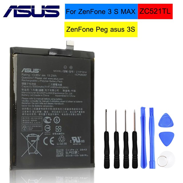 Asus C11P1614 เดิมแบตเตอรี่โทรศัพท์สำหรับ asus ZenFone 3S MAX Dual SIM TD-LTE ZenFone Peg asus 3S ZC521TL 5000mAh ความจุ