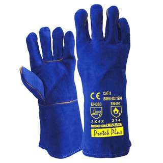 ราคาLWG14 BLUE ถุงมือหนัง งานเชื่อม สีน้ำเงิน ยาว 14 นิ้ว : 1 คู่