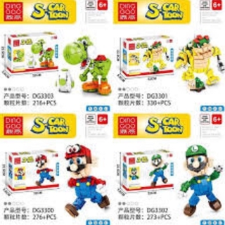 Mega Toys  Mario มาริโอ้ DG3300 -3303Super หลุยส์ Yoshi Boeser Hero-Mario เกม เกม นินเทนโด  ตัวต่อ