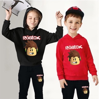 【1.1 ลดราคาปีใหม่】Roblox  เสื้อฮู้ดเด็ก + กางเกงกระโปรง ชุด2ชิ้น  เสื้อฮู้ดแขนยาว cotton เสื้อฮู้ดเด็กผู้ชาย