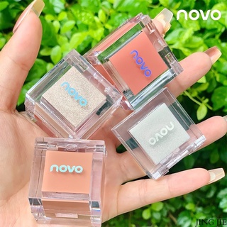 💕💕บลัชออน ไฮไลต์ 2 สี ใน 1 ตลับ no.5346 novo-no.5346 small ice high gloss blush โนโว ลิตเติ้ล ไอซ์ คิวบ์