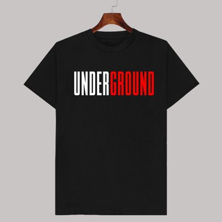 เสื้อยืด สีดำ UNDERGROUND คอกลม มีเก็บปลายทาง