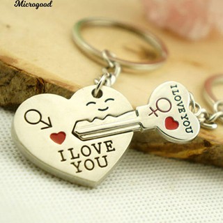 พวงกุญแจคู่รักโรแมนติก Keyring Keyfob วันวาเลนไทน์ Lover หัวใจชุดสำคัญ