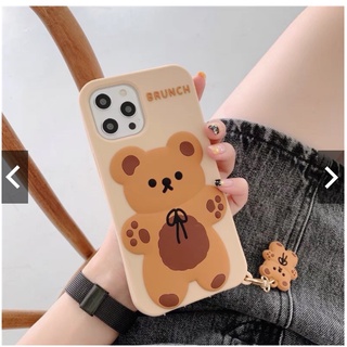 🧸สินค้าพร้อมส่ง🧸 เคสIPhoneยางซิลิโคนKumaพร้อมตัวห้อยน่ารักมากก[CS39]