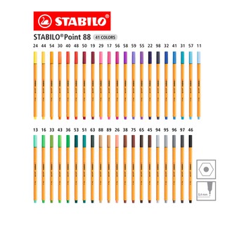 [Official Store] STABILO Point 88 ปากกาหัวเข็ม ปากกาสีหมึกน้ำ ปากกาสี Fibre-Tip Pen - 1 ด้าม