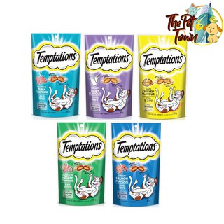 Temptations ขนมแมวกรุบกรอบ สอดไส้ ปริมาณ 75g มี5รส