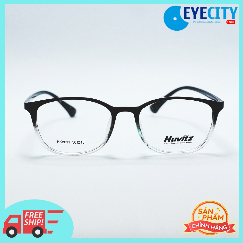 กรอบแว่นตาแฟชั่นเกาหลี HUVITZ พลาสติก Ombre สีดําและสีขาว HK8011 - C6