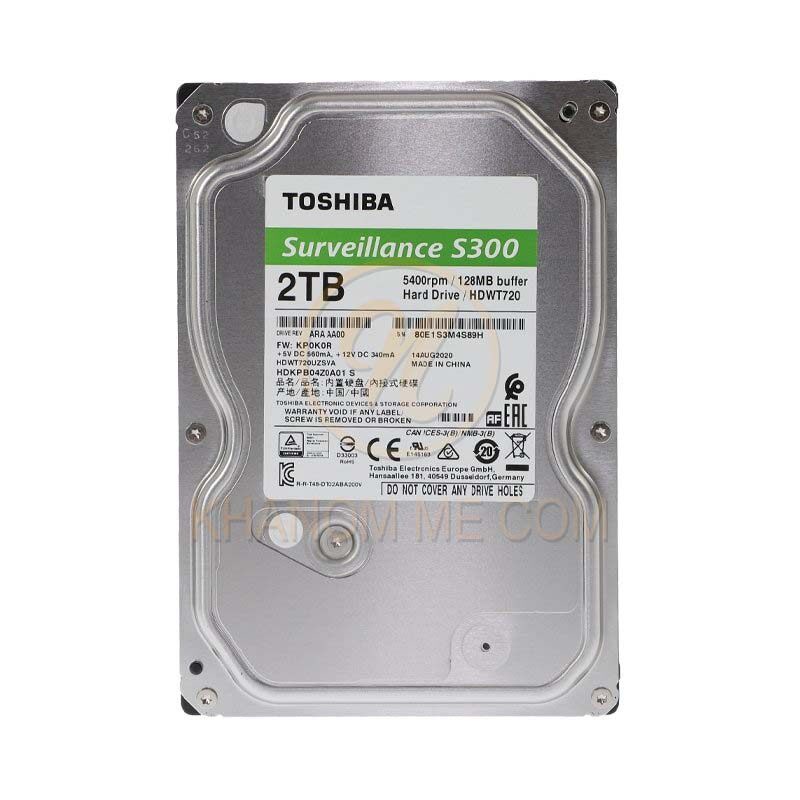 2 TB HDD CCTV TOSHIBA S300 (5400RPM, 128MB, SATA-3, HDWT720UZSVA)