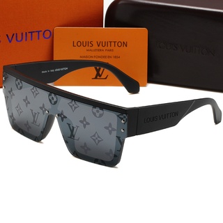 ใหม่ แว่นตากันแดด LV ทรงสี่เหลี่ยม ป้องกันรังสียูวี หรูหรา สีน้ําตาล 2022 UV400