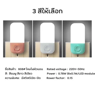 I-HOMEE โคมไฟหัวนอน ไฟกลางคืน LED สีขาว ทรงโมเดิร์น แบบเสียบปลั๊ก ประหยัดพลังงาน