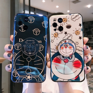 In Stock Cartoon Casing OPPO Find X3 Pro เคส Case IMD Blu-ray Doraemon with Bracket Phone Case OPPO Find X3 Pro เคสโทรศัพท Soft Cover