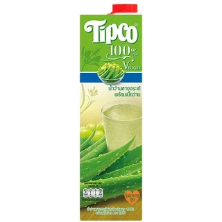 TIPCO น้ำว่านหางจระเข้พร้อมเนื้อว่าน Mixed Veggie & Mixed Fruit 100% ขนาด 1000 มล. x 12 กล่อง ยกลัง (1ลัง/12กล่อง)