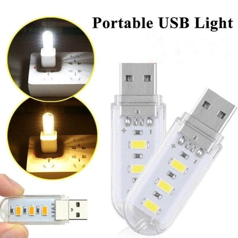 โคมไฟ LED Mini พกพา USB สำหรับแล็ปท็อปและพาวเวอร์แบงค์