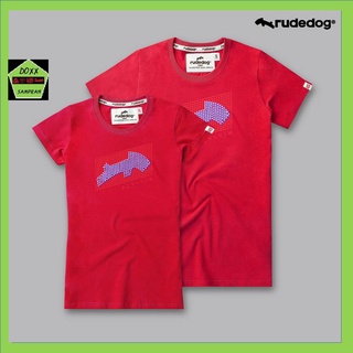 Rudedog เสื้อคอกลม ชาย หญิง รุ่น Braille สีแดง