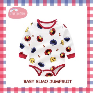  nnshop [พร้อมส่ง] Baby Elmo Jumpsuit ชุดหมี ชุดเด็ก บอดี้สูท Romper ลายเอลโม่