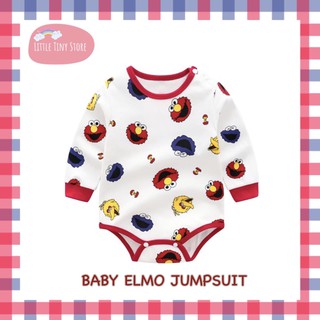  nnshop [พร้อมส่ง] Baby Elmo Jumpsuit ชุดหมี ชุดเด็ก บอดี้สูท Romper ลายเอลโม่