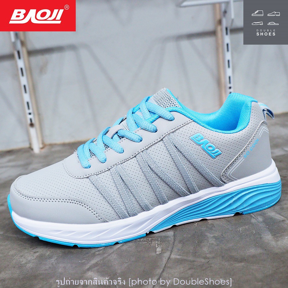 รองเท้าวิ่ง รองเท้าผ้าใบผู้หญิง BAOJI รุ่น BJW348 สีเทาฟ้า ไซส์ 37-41