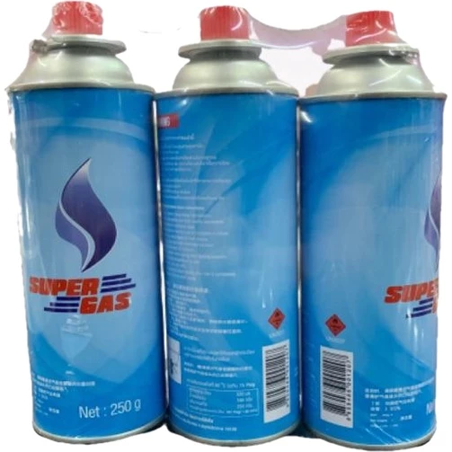แก๊สกระป๋อง บิวเทน SUPER GAS แพ็ค 3 กระป๋อง ใช้กับเตาแก๊สกระป๋อง ขนาดสุทธิ 250 กรัม