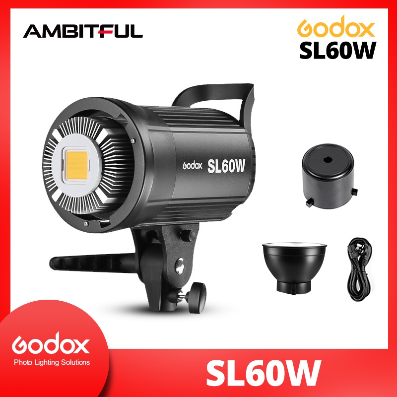 Godox ไฟวิดีโอ LED SL-60W SL60W 60W รุ่นสีขาว LED ไฟต่อเนื่อง Bowens Mount