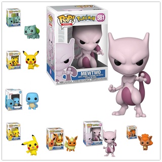 ฟิกเกอร์ Funko POP Pokemon Pikachu Mewtwo Vulpix Bulbasaur Squirtle Charmander ของเล่นสําหรับเด็ก