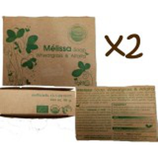 Melissa Organic wheatgrass  Alfalfa soap 100% 95 grams 2
pieces เมลิซซ่า สบู่ ต้นอ่อนข้าวสาลี และ พืชตระกูลถั่ว #881