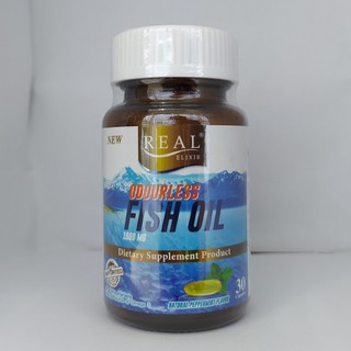 Real Elixir Odourless FISH OIL 1000 mg. น้ำมันปลา ปริมาณ 30 เม็ด