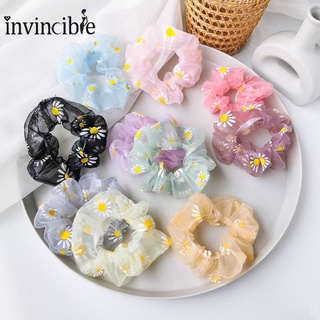 Korean Daisy Flowers Thin Mesh Hair Ring/ Multiple Flowers Chiffon Transparent Lace Hair Scrunchies Hair Accessories