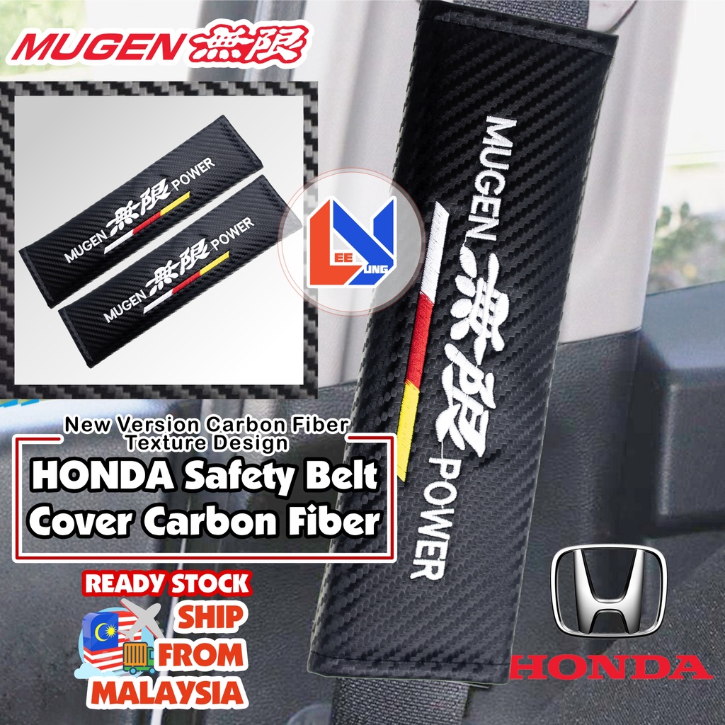 ฝาครอบเข็มขัดนิรภัยรถยนต์ Honda CITY Carbon MUGEN สําหรับ HRV BRV JAZZ CRV ACCORD CIVIC