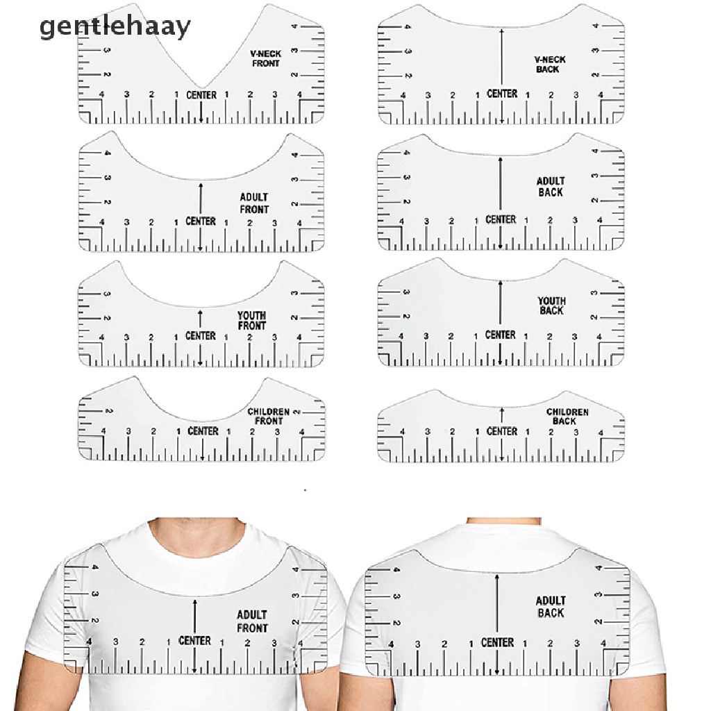ไม้บรรทัดวัดเสื้อยืด คอวี 8 ชิ้น