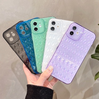 ลายหยดน้ำ เคสใส for iphone 11 Case อ่อน สีลูกกวาด กันชนโทรศัพท์ for iphone 11 12 13 Pro Max X XR XS Max 7 8 Plus ปกหลัง