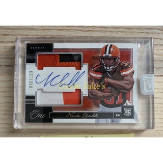 2018 Panini One Football  NFL Cleveland Browns - Nick Chubb #53 Auto /3 Color Patch /Rookie /199 /Autograph On Card