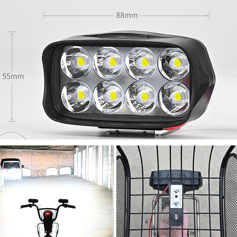 💝  ส่งฟรี ถึงหน้าบ้าน 💝 24w ไฟหน้ามอเตสีขาวอร์ไซด์ 8 LED รถจักรยานยนต์ไฟตัดหมอกทำงานไฟ (แถมฟรีสวิตช์เปิดปิด)เหมาะสำหรับรถจักรยานยนต์ motos,ATV 🚛 ฟรีเก็บเงินปลายทาง  กดสั่งได้เลยนะคะ