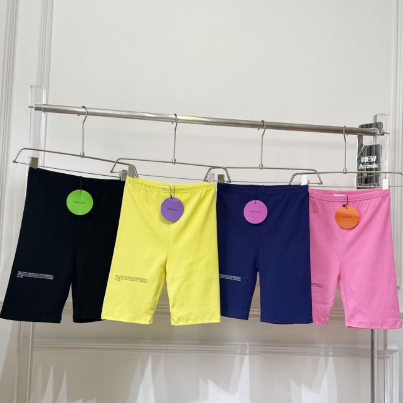 ✅จ81 กางเกงไบเกอร์สีพื้น กางเกงbiker งานpangaia