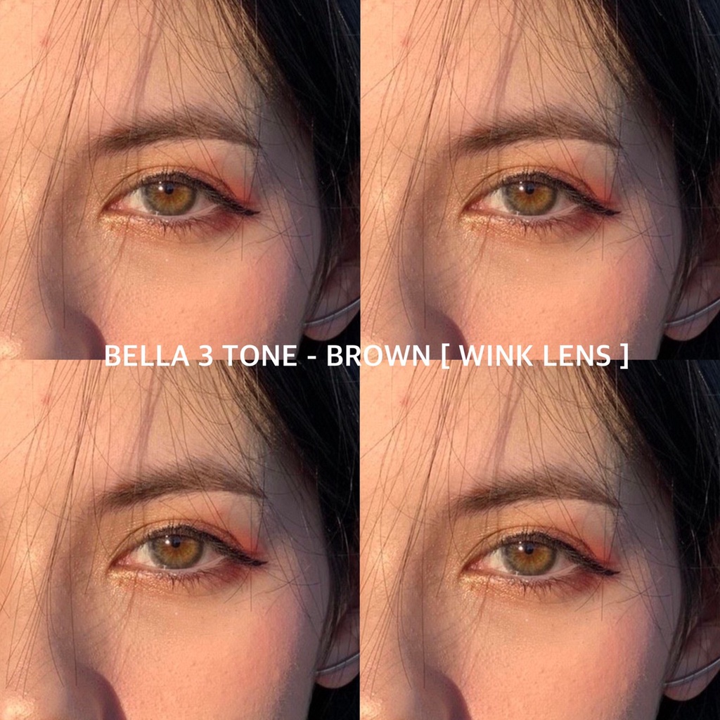 สุดปัง มีค่าสายตา Wink Bella3tone Gray Brown บิ๊กอาย สุดปัง คอนแทคเลนส์ รายเดือน มีอย แถมตลับฟรี เลนส์นิ่ม สวยปังมาก