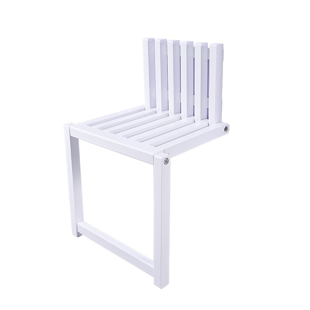 Wall Mounted Folding Chair Solid Wood Porch Chair Door Shoe Cabinet Hidden Footstool Folding