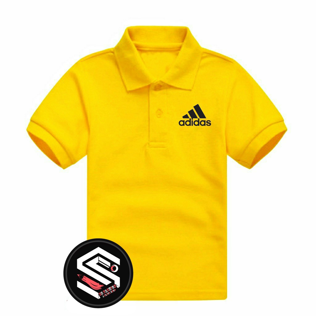 SUMMER CASUAL SHORT SLEEVE KIDS POLO SHIRT 100% COTTON BOYS & GIRLS PREMIUM QUALITY ADIDAS LOGO