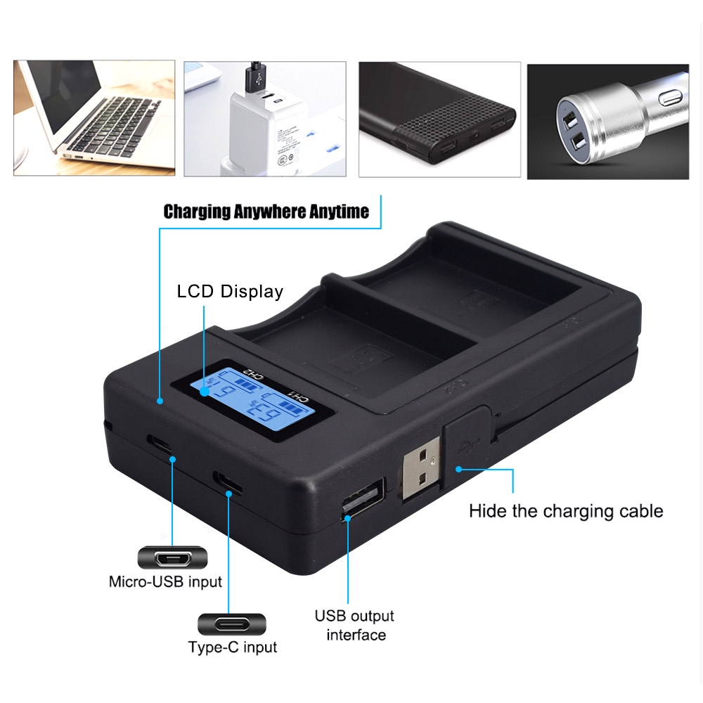 LP E10 LP E10 LPE10 battery charger USB Dual smart fast charger for Canon EOS 1100D 1200D 1300D