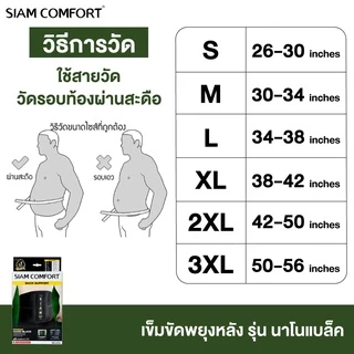 เข็มขัดพยุงหลัง Siamcomfort สายรัดเอว รุ่น NanoBlack ผ้าเย็นพิเศษ Lumbar Support Back support บล็อคหลัง อุปกรณ์พยุงหลัง