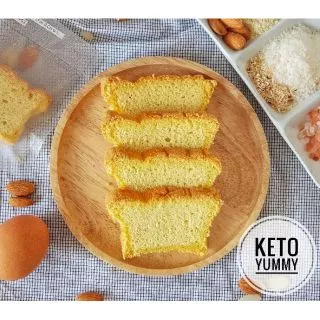 1 ชิ้นขนมปังคีโตไข่นุ่มอัลมอนต์ ไร้แป้ง เบาหวาน,เด็กแพ้กล