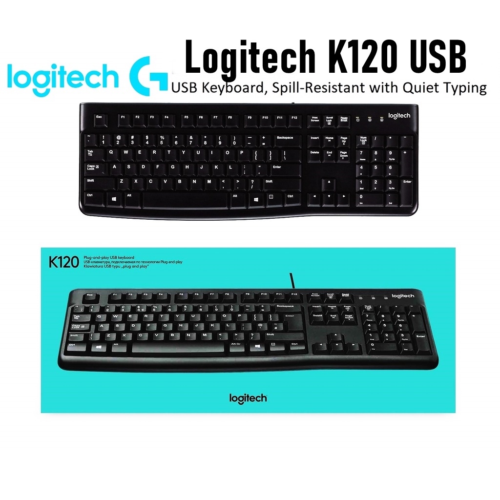 🔥ขายดีส่งไว🔥คีย์บอร์ด Logitech K120 USB Wired Keyboard (TH/EN) คีย์ไทย-อังกฤษ รับประกัน 3 - Y