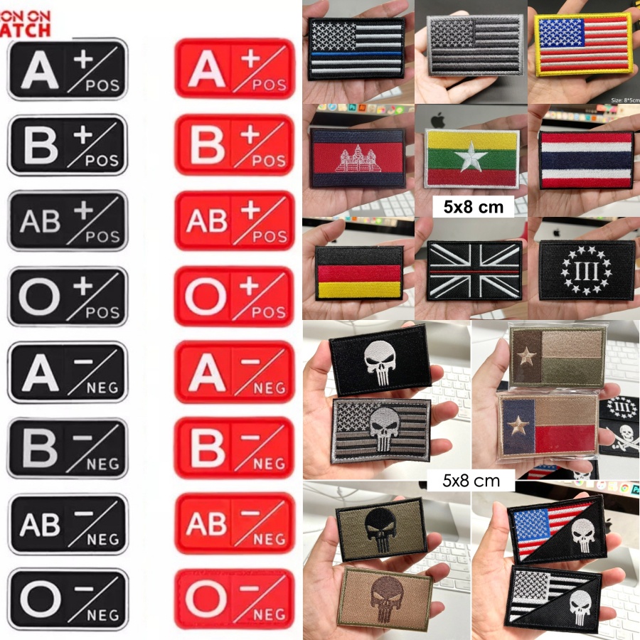 [พร้อมส่ง] อาร์มติดหมวก แบบตีนตุ๊กแก แบบปัก US THAI PATCH