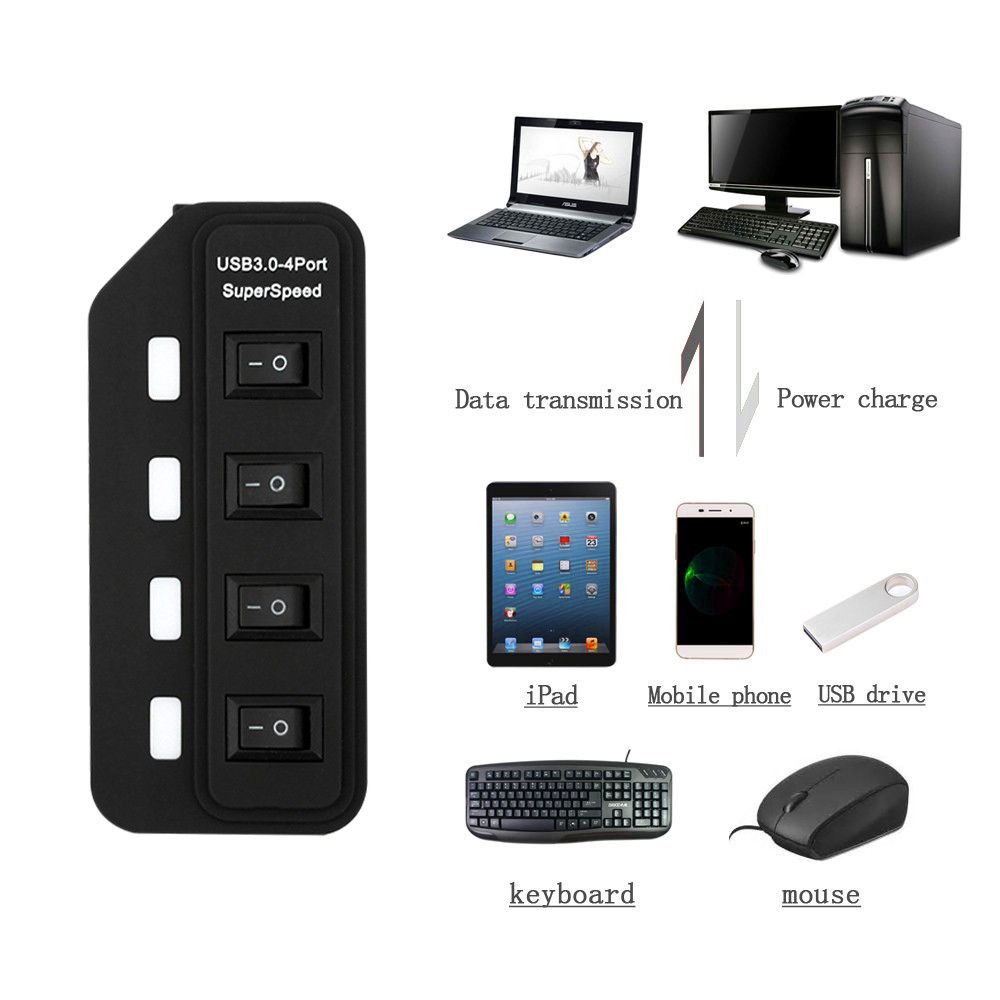 5Gbps USB 3.0 HUB 4-port Super High-speed Portable Mini-mini Splitter, With Switch, With Plug, Suitable For Laptop PC Notebook Computer #8