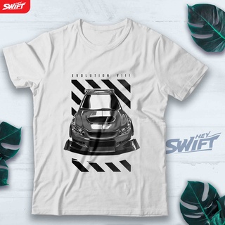 [COD]เสื้อยืด พิมพ์ลาย Mistubishi LANCER EVO VIII EVOLUTION JDM DISTROS-5XL