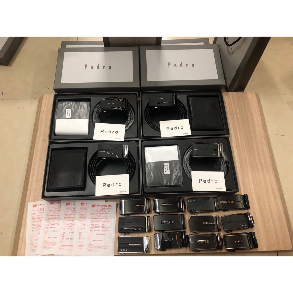 Pedro Fullbox Wallet + Belt Set Gift for Men (แถมถุงกระดาษ Polite.)