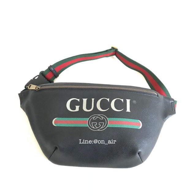 gucci print leather belt bag สุดฮิต ต้นฉบับ 100%