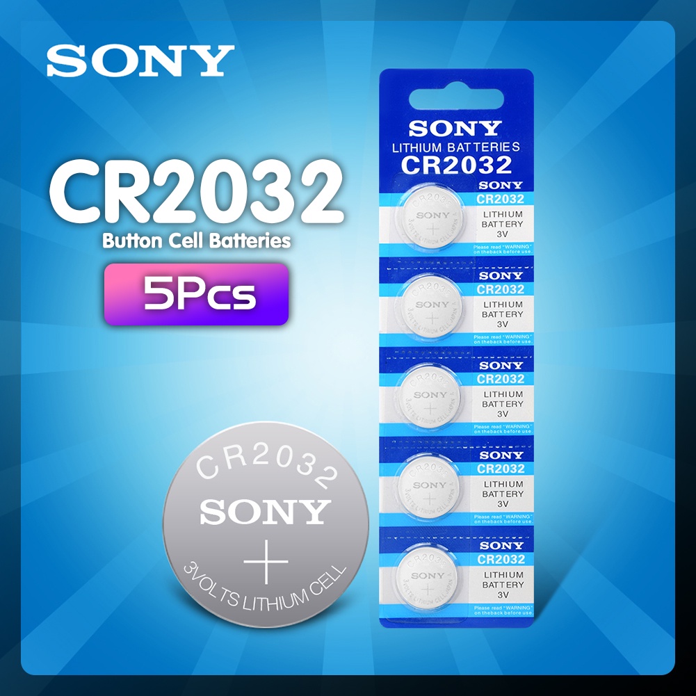 แบตเตอรี่5cs For SONY CR2032 Lithium Button Batteries DL2032 ECR2032