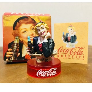 Coca cola grafiti oldies figure โมเดลโค้ก ที่ต้องสะสม No. 7  a woman in the serving tray แท้จากยี่ปุ่น