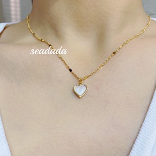 seadada สร้อยคอเกาหลี 14k จี้รูปหัวใจ Love pendant necklace