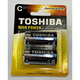 ถ่าน Toshiba Alkaline C แพค 2 ก้อน ของแท้ สามารถออกใบกำกับภาษีได้